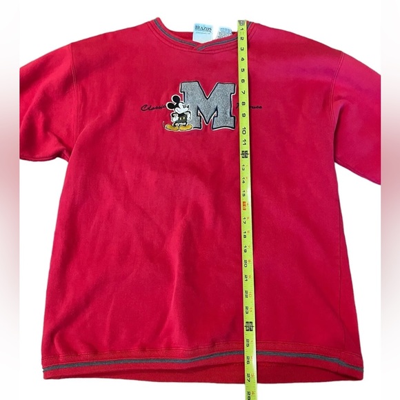 Mickey & Co Vintage 90's Classic Unisex Red Pullover Sweatshirt Size Large - Picture 3 of 5